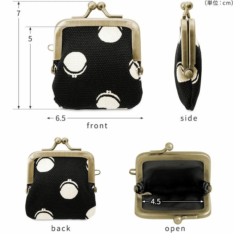 小物 toshi 在庫商品】寸ぱちがま口財布【帆布・がまドット柄 大判】 [M便 1/10