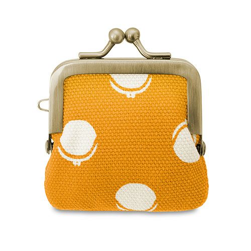 寸ぱちがま口財布【帆布・がまドット柄 大判】