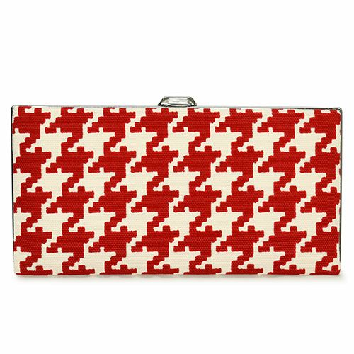 天溝がま口長財布【帆布・バードチェック】