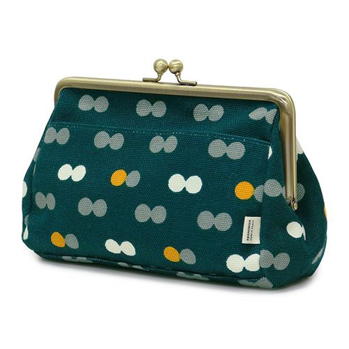 がま口トラベルポーチ【帆布・にこだま柄】