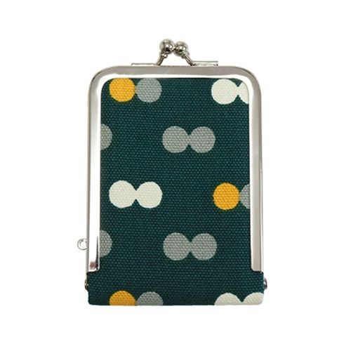 在庫商品】がま口立て鏡（小）【帆布・にこだま柄】 [M便 1/2