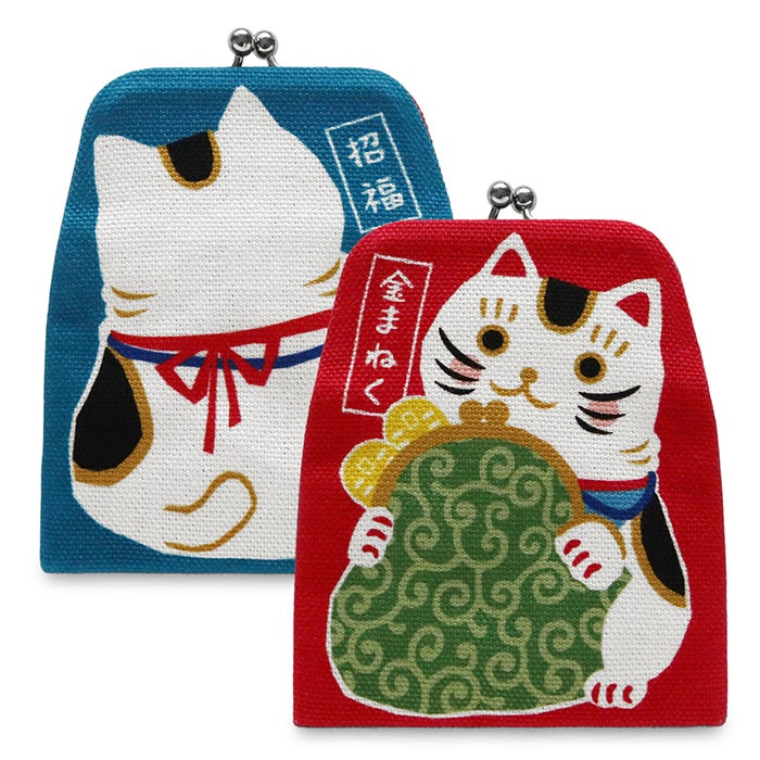 がまポチ袋【帆布 定番柄】 がまにゃんこ