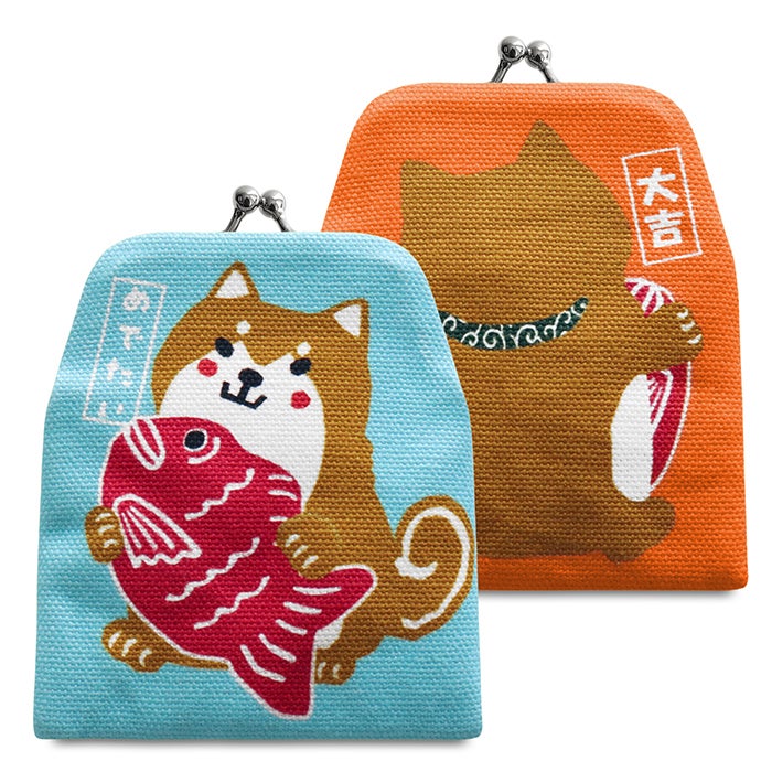 がまポチ袋【帆布 定番柄】 わんこ 鯛