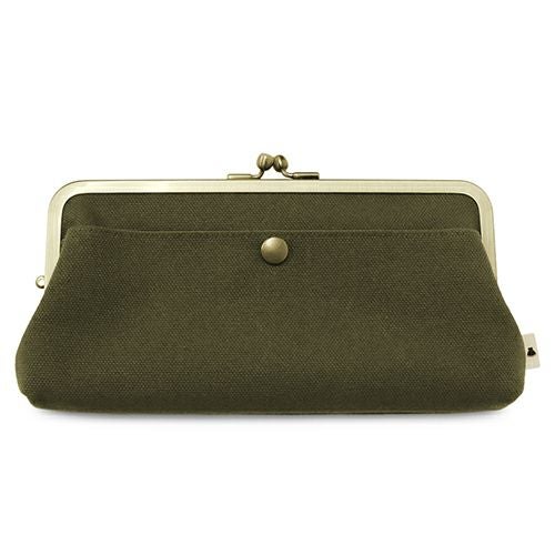 角丸親子がま口長財布【帆布・無地】