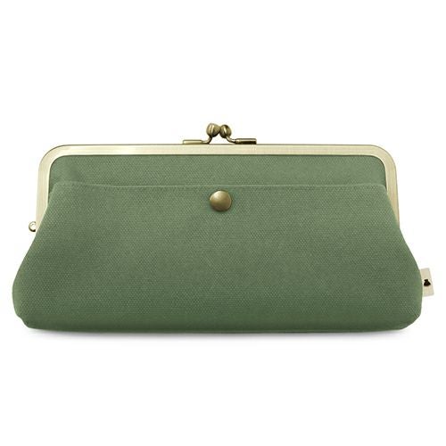 角丸親子がま口長財布【帆布・無地】