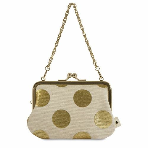 チェーン付き手提げがま口財布【HAKUドット】