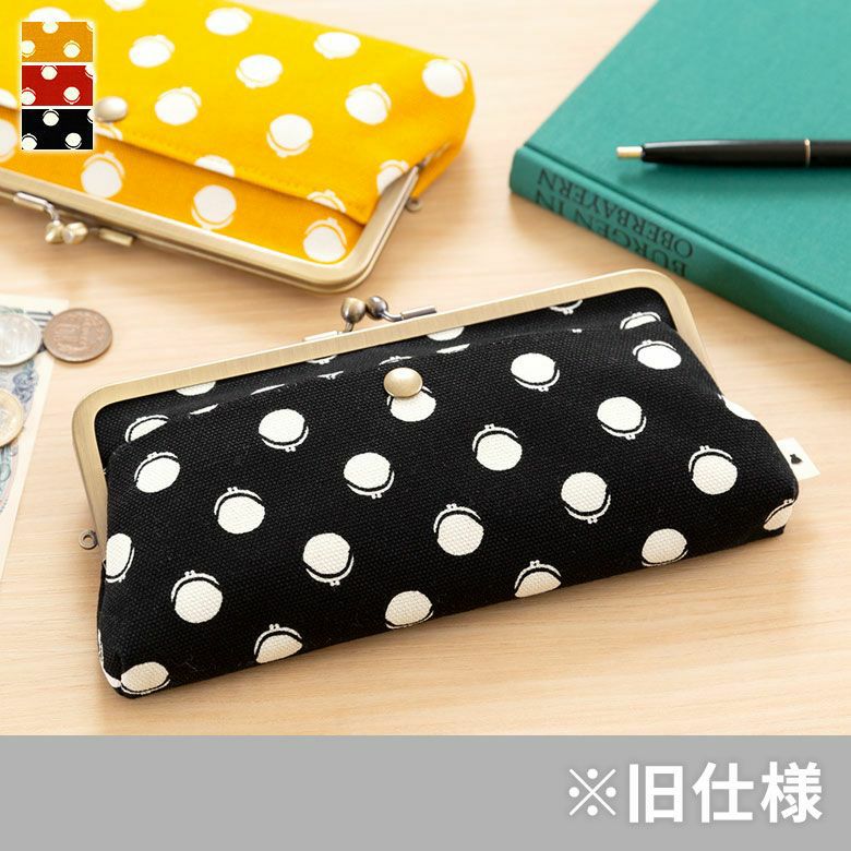 在庫商品】※旧仕様※ 角丸親子がま口長財布【帆布・蛸唐草】 [M便 4/5