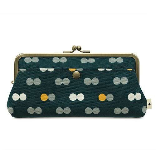 角丸親子がま口長財布【帆布・にこだま柄】