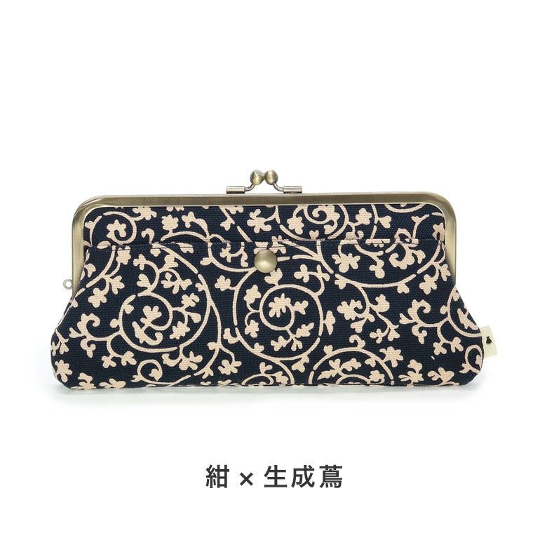 在庫商品】※旧仕様※ 角丸親子がま口長財布【帆布・蛸唐草】 [M便 4/5