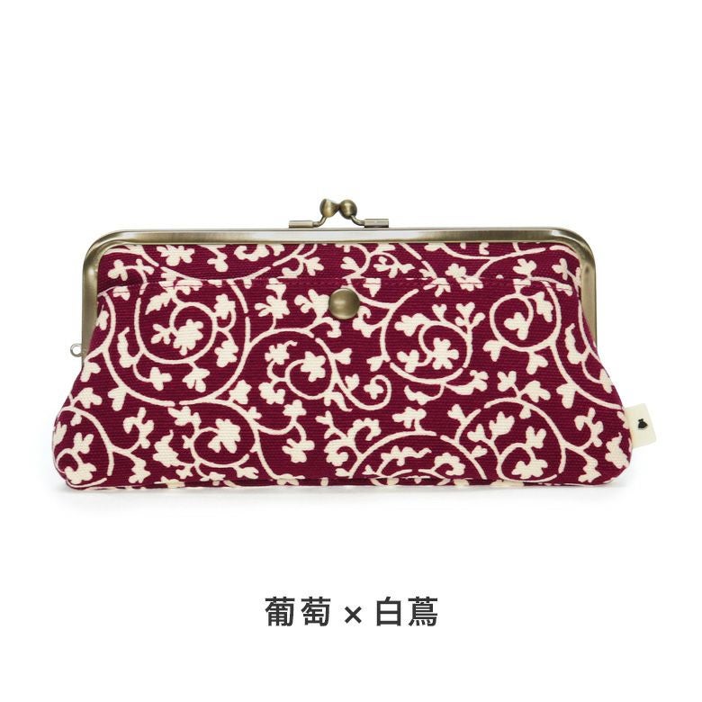 在庫商品】※旧仕様※ 角丸親子がま口長財布【帆布・蛸唐草】 [M便 9/10