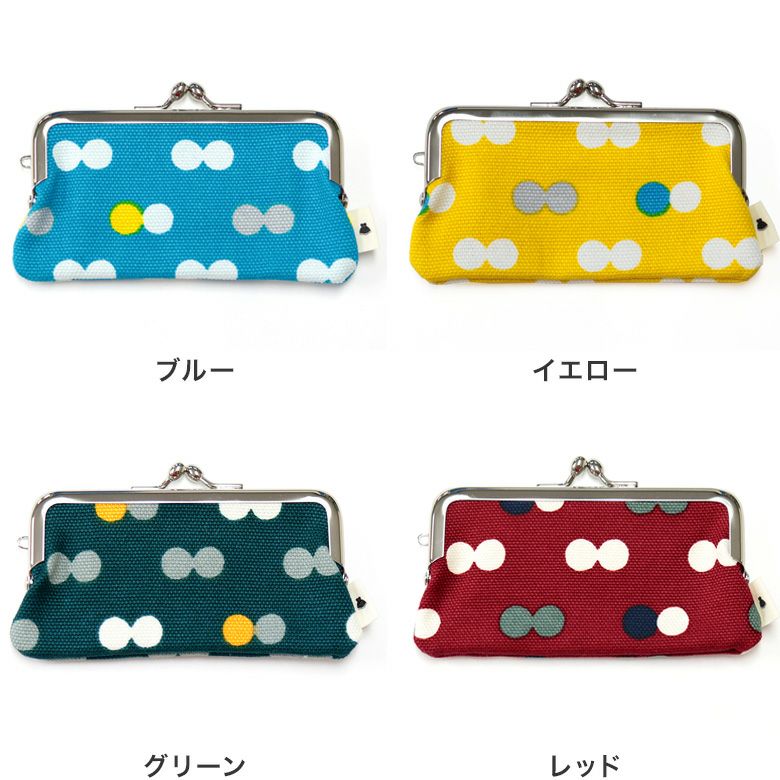 在庫商品】鏡付きがま口リップケース【帆布・にこだま柄】 [M便 1/4