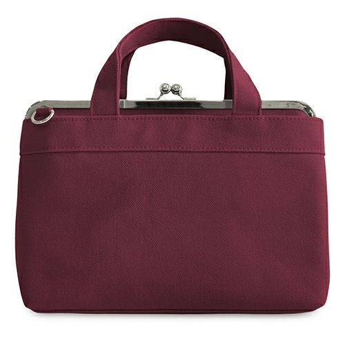 がま口手提げバッグ【帆布・無地/水玉/唐草】