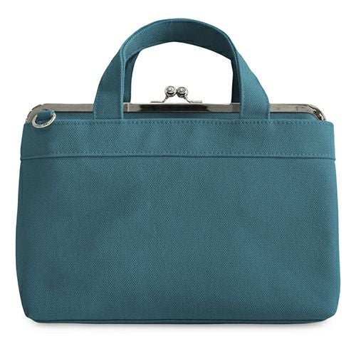 がま口手提げバッグ【帆布・無地/水玉/唐草】