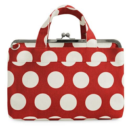 がま口手提げバッグ【帆布・無地/水玉/唐草】