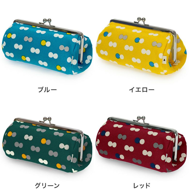 受注生産品】TAWARA型がま口コスメポーチ（大）【帆布・にこだま柄