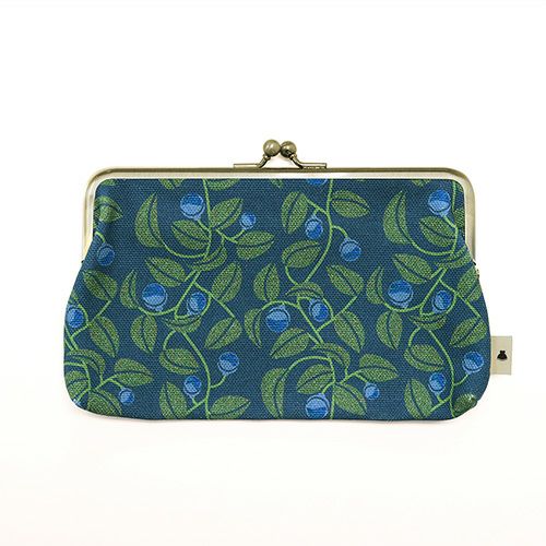 6寸がま口平ポーチ【帆布・がまの実】