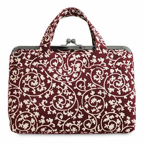 がま口手提げバッグ【帆布・蛸唐草】