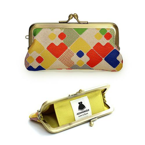 鏡付きがま口リップケース【帯地】