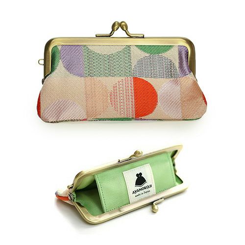 鏡付きがま口リップケース【帯地】