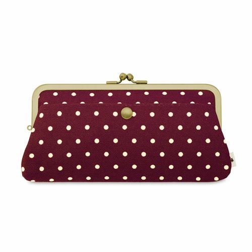 角丸親子がま口長財布【帆布・唐草/水玉】