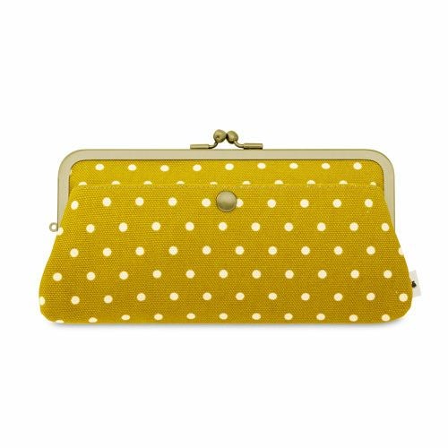 角丸親子がま口長財布【帆布・唐草/水玉】