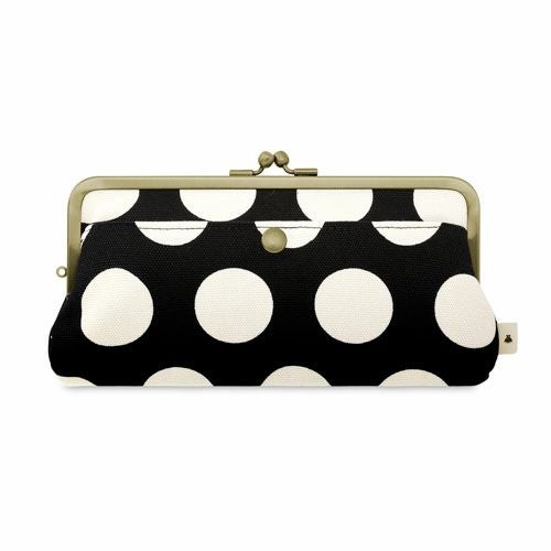 角丸親子がま口長財布【帆布・唐草/水玉】