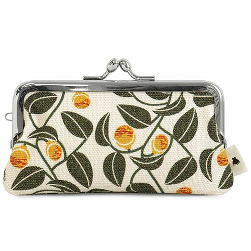 鏡付きがま口リップケース【帆布・がまの実】 