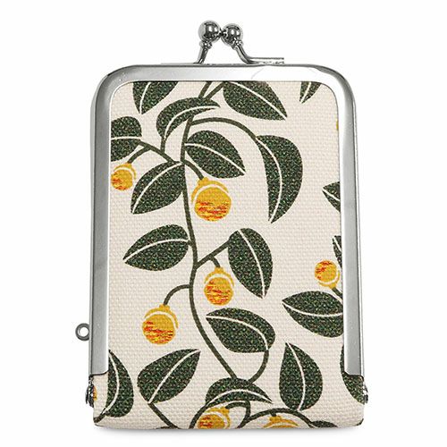 がま口立て鏡（小）【帆布・がまの実】