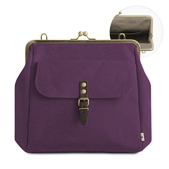 在庫商品】がま口フラップ2WAYリュック【帆布・綿布・デニム（アソート