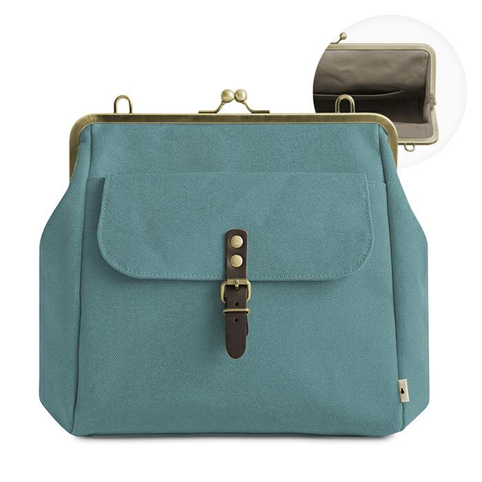 在庫商品】がま口フラップ2WAYリュック【帆布・綿布・デニム（アソート