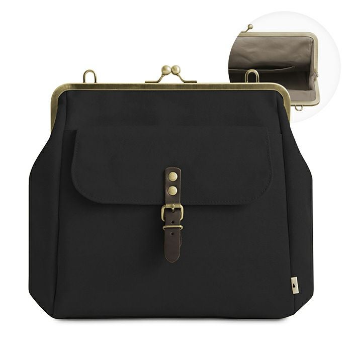 在庫商品】がま口フラップ2WAYリュック【帆布・綿布・デニム（アソート