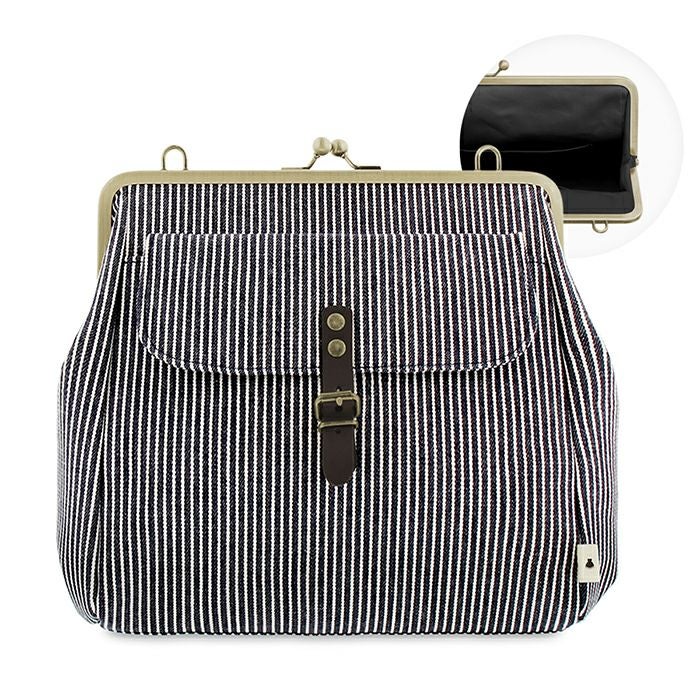 在庫商品】がま口フラップ2WAYリュック【帆布・綿布・デニム（アソート