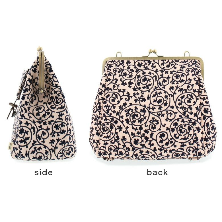 がま口フラップ2WAYリュック【帆布・蛸唐草】ディテール