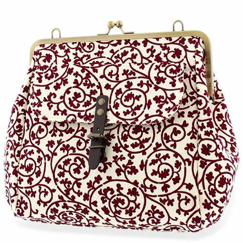 がま口フラップ2WAYリュック【帆布・蛸唐草】