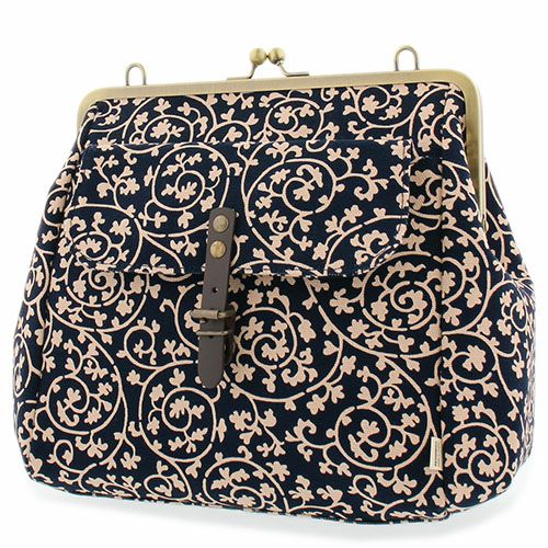 がま口フラップ2WAYリュック【帆布・蛸唐草】