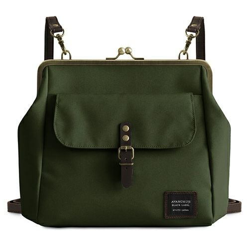 がま口フラップ2WAYリュック【コーデュラ(R)】カーキ