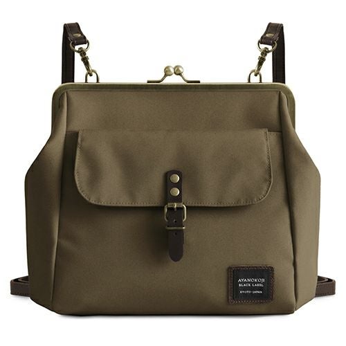 がま口フラップ2WAYリュック【コーデュラ(R)】グレージュ