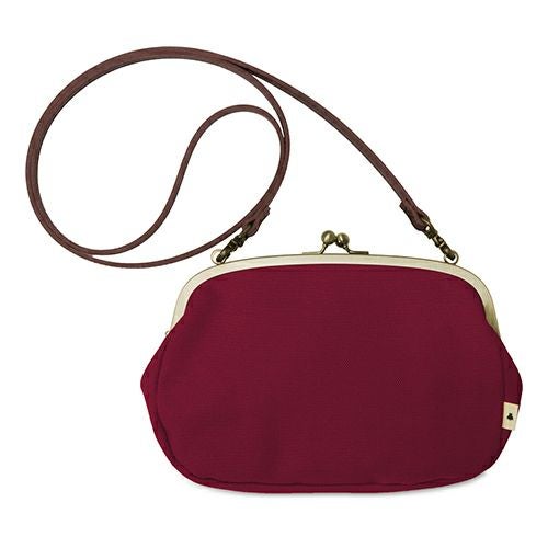 在庫商品】がま口スマホショルダーバッグ【帆布・無地】 [M便 9/10