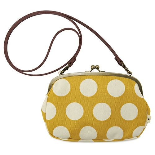 がま口スマホショルダーバッグ【帆布・唐草/水玉】