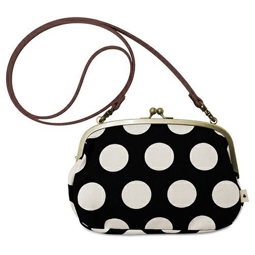 がま口スマホショルダーバッグ【帆布・唐草/水玉】