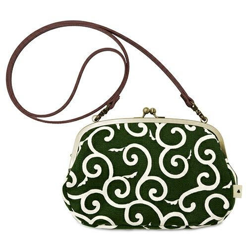 在庫商品】がま口スマホショルダーバッグ【帆布・唐草/水玉】 [M便 4/5
