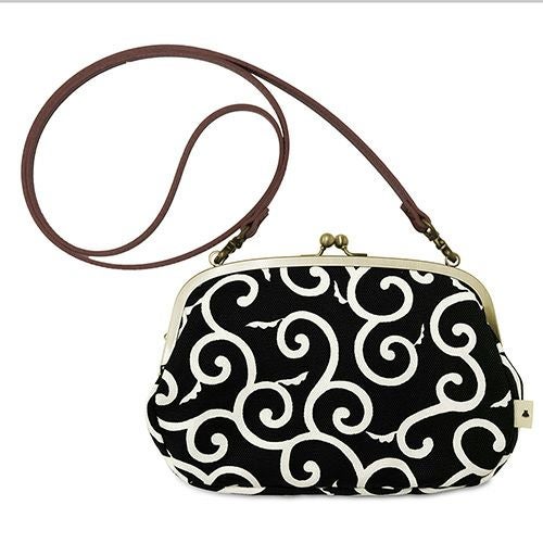 がま口スマホショルダーバッグ【帆布・唐草/水玉】