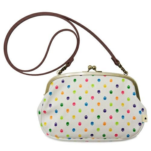 在庫商品】がま口スマホショルダーバッグ【帆布・がまドット柄】 [M便