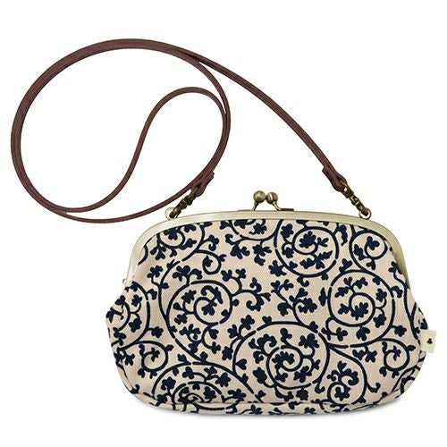 在庫商品】がま口スマホショルダーバッグ【帆布・蛸唐草】 [M便 4/5