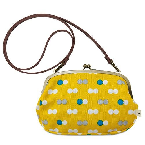 がま口スマホショルダーバッグ【帆布・にこだま柄】 