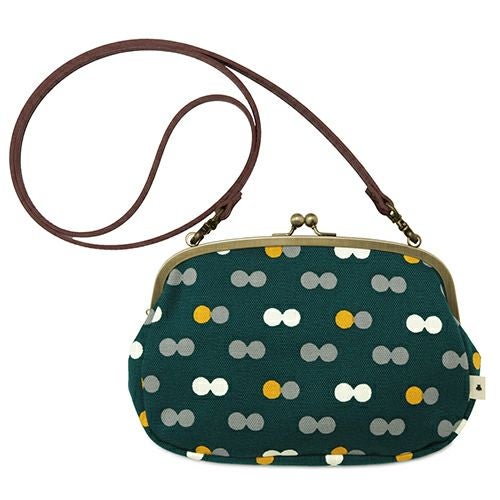 がま口スマホショルダーバッグ【帆布・にこだま柄】 