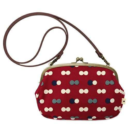 在庫商品】がま口スマホショルダーバッグ【帆布・にこだま柄】 [M便 9