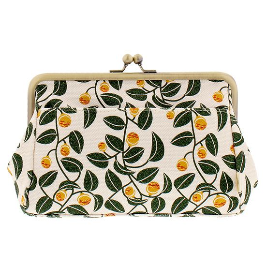 】がま口トラベルポーチ【帆布・がまの実】