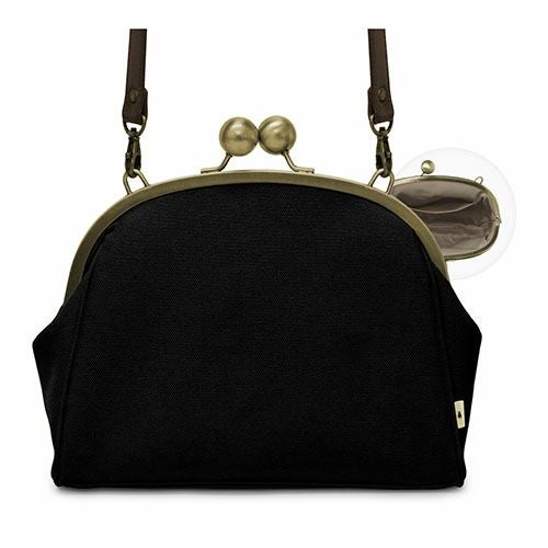 新品　未使用　作家様　がま口バッグ　ポシェット 在庫商品】大玉がま口ポシェット【帆布・綿布・デニム（アソート
