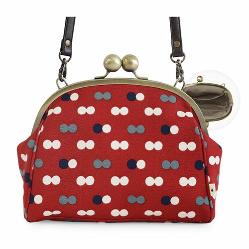 大玉がま口ポシェット【帆布・綿布（アソート）】